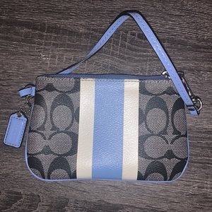 Coach wristlet blue and white